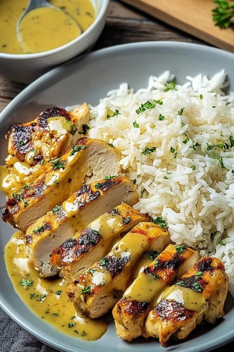 Schnelles Honig Senf Hähnchen mit Reis