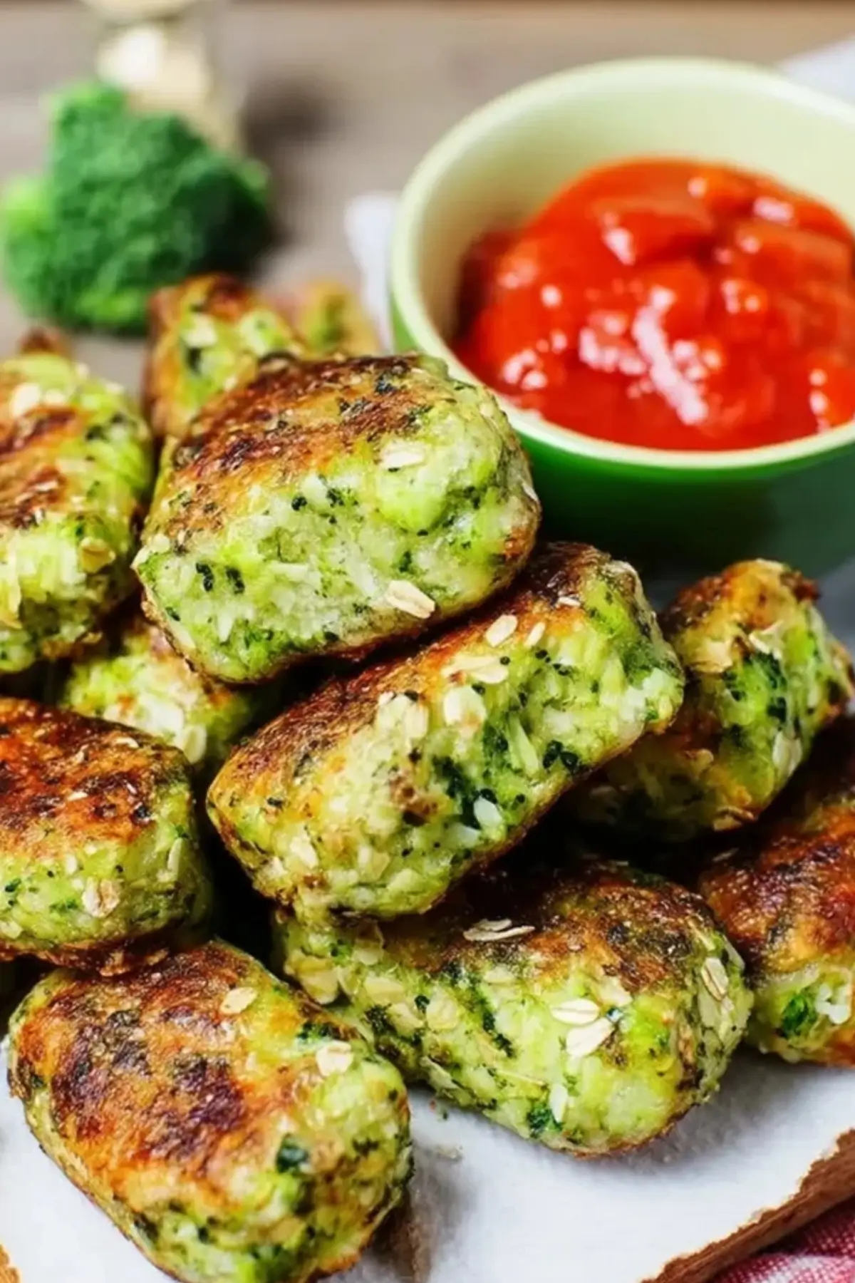 Brokkoli Nuggets mit Käse und Haferflocken