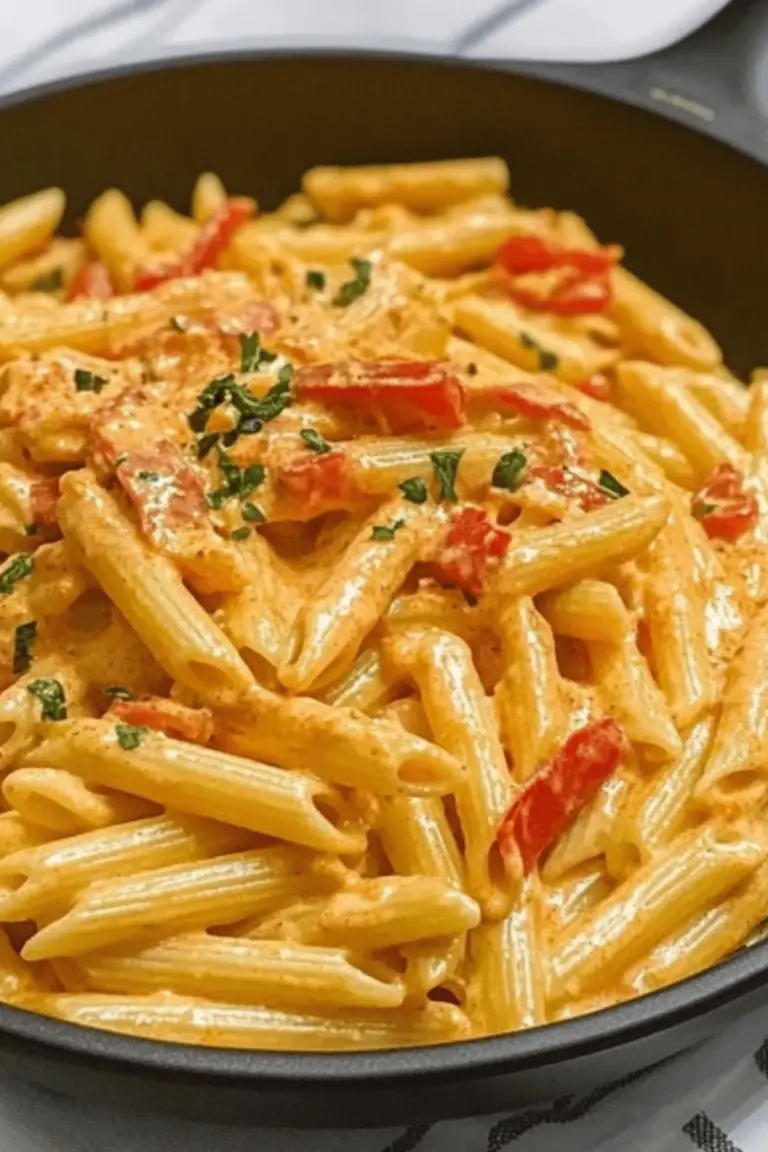 Penne in cremiger Paprikasoße