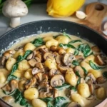 Gnocchi mit Pilzen und Spinat