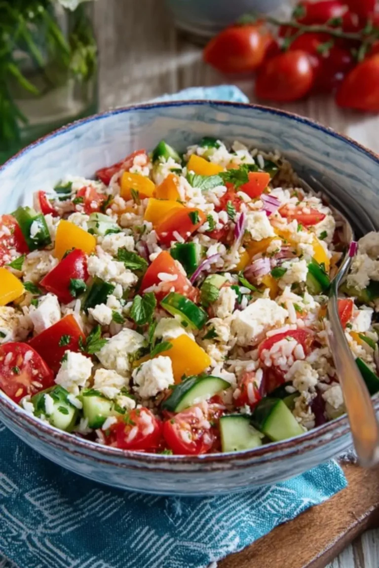 Reissalat mit Feta-Käse