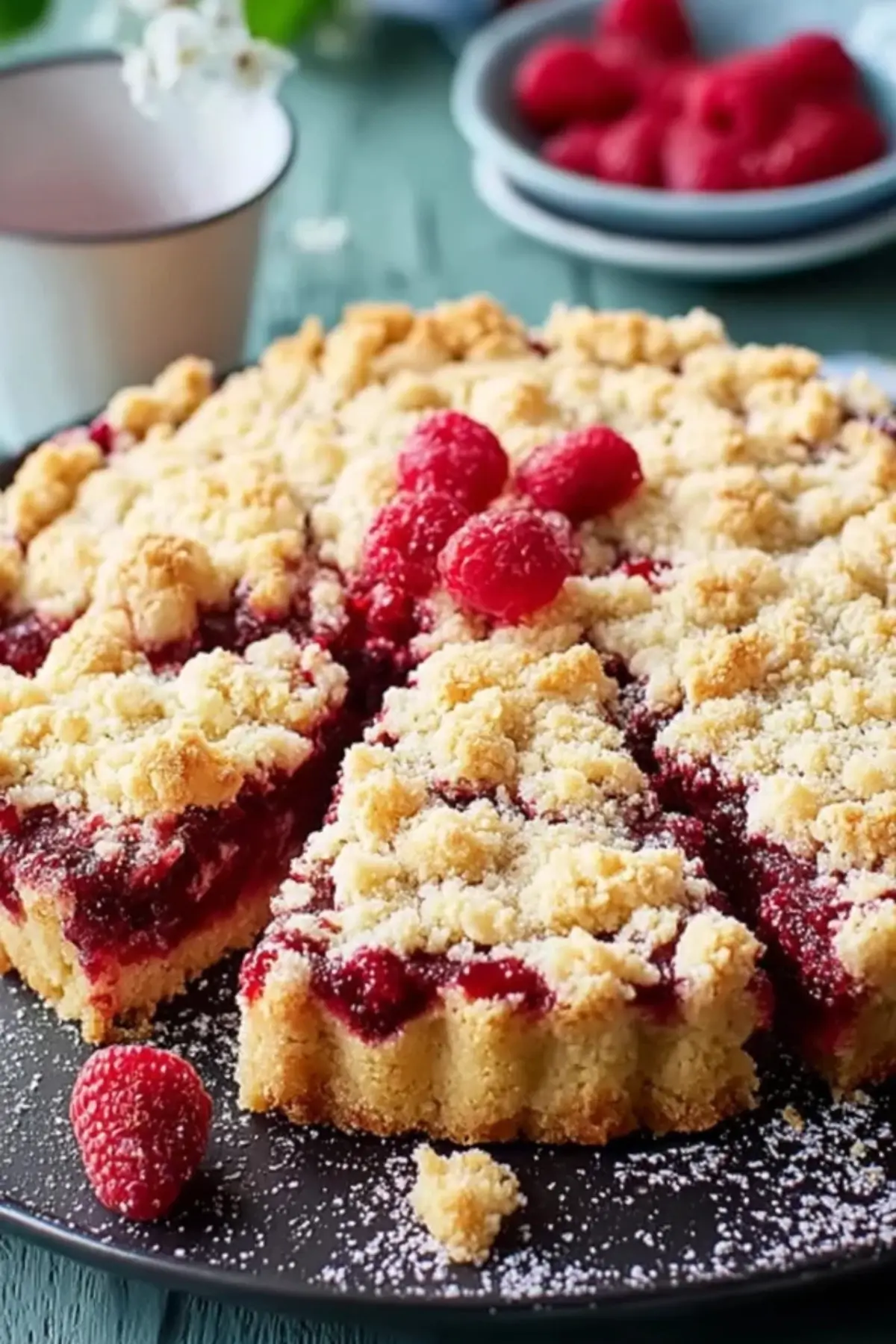 streuselkuchen mit himbeeren