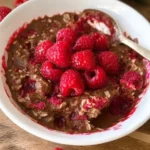 Baked Oats vegan mit Himbeeren
