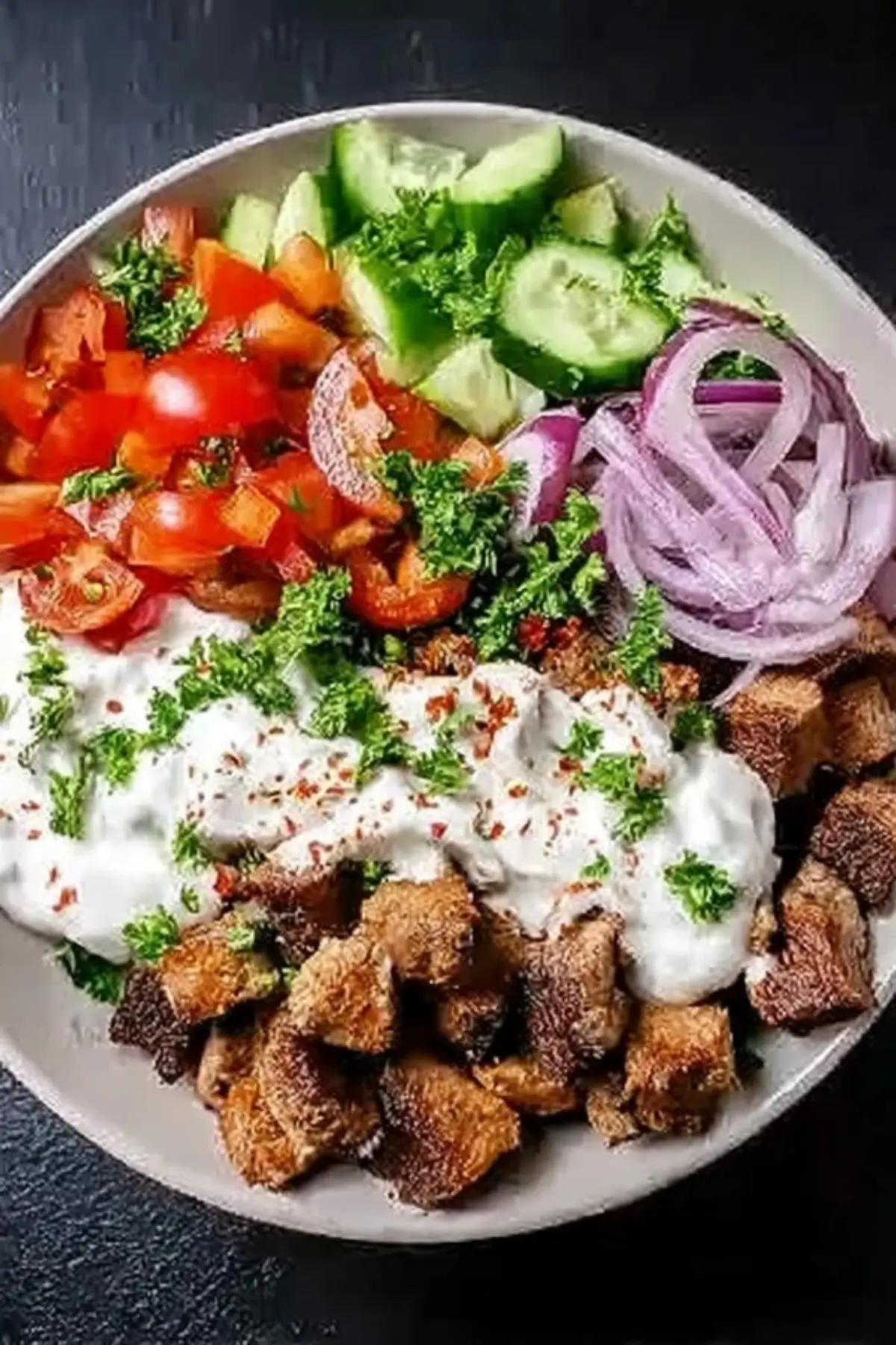 Kebab-Bowl mit hohem Eiweißgehalt