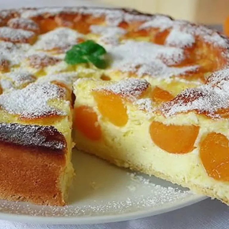 Topfenkuchen mit Marillen