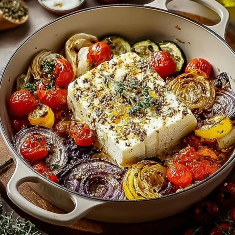 Gebackener Feta mit mediterranem Ofengemüse