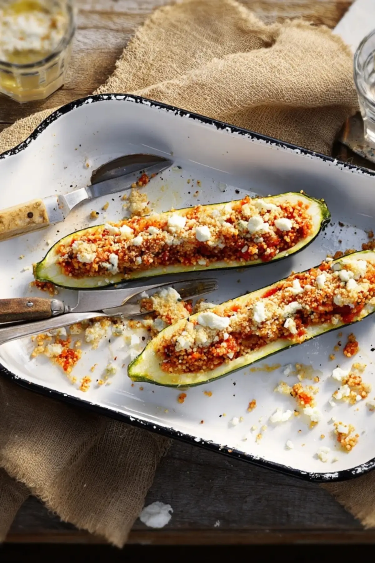Mit Couscous gefüllte Zucchini (1)