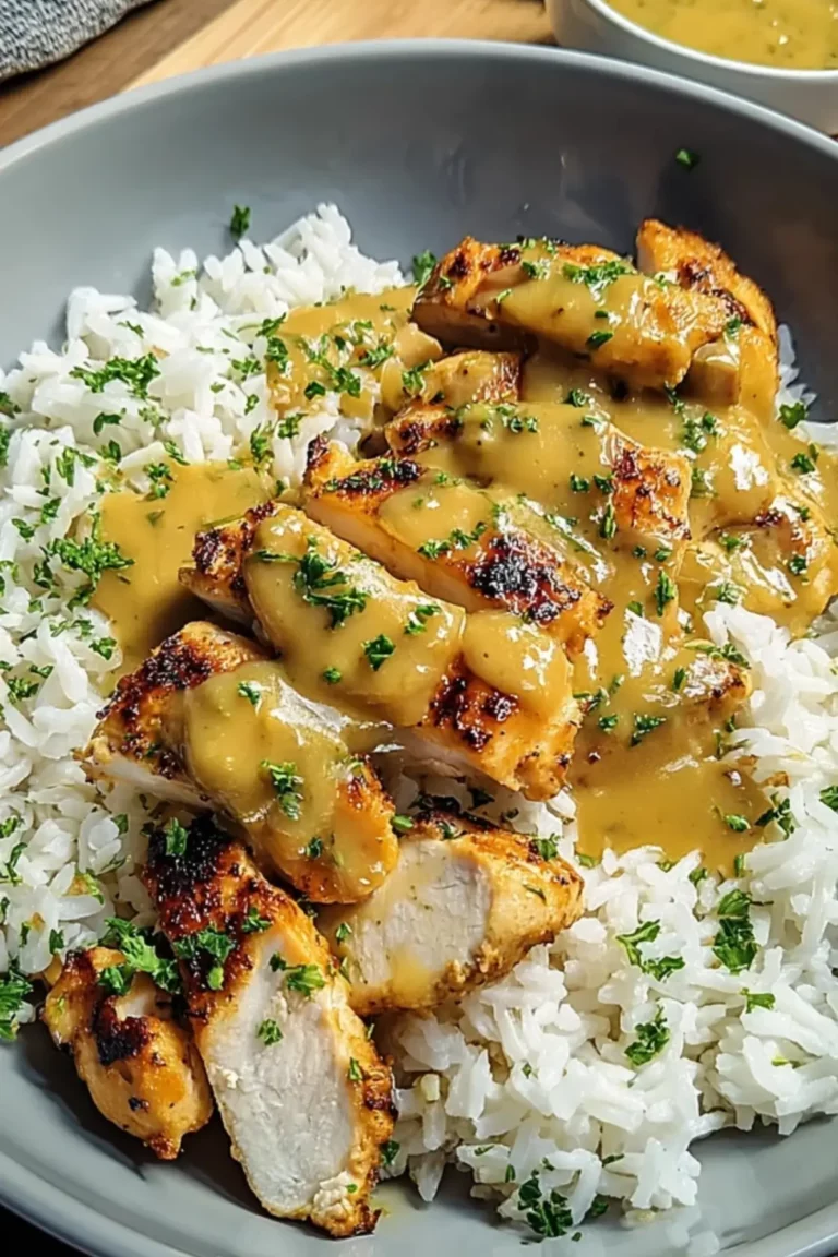 Honig Senf Hähnchen mit Reis