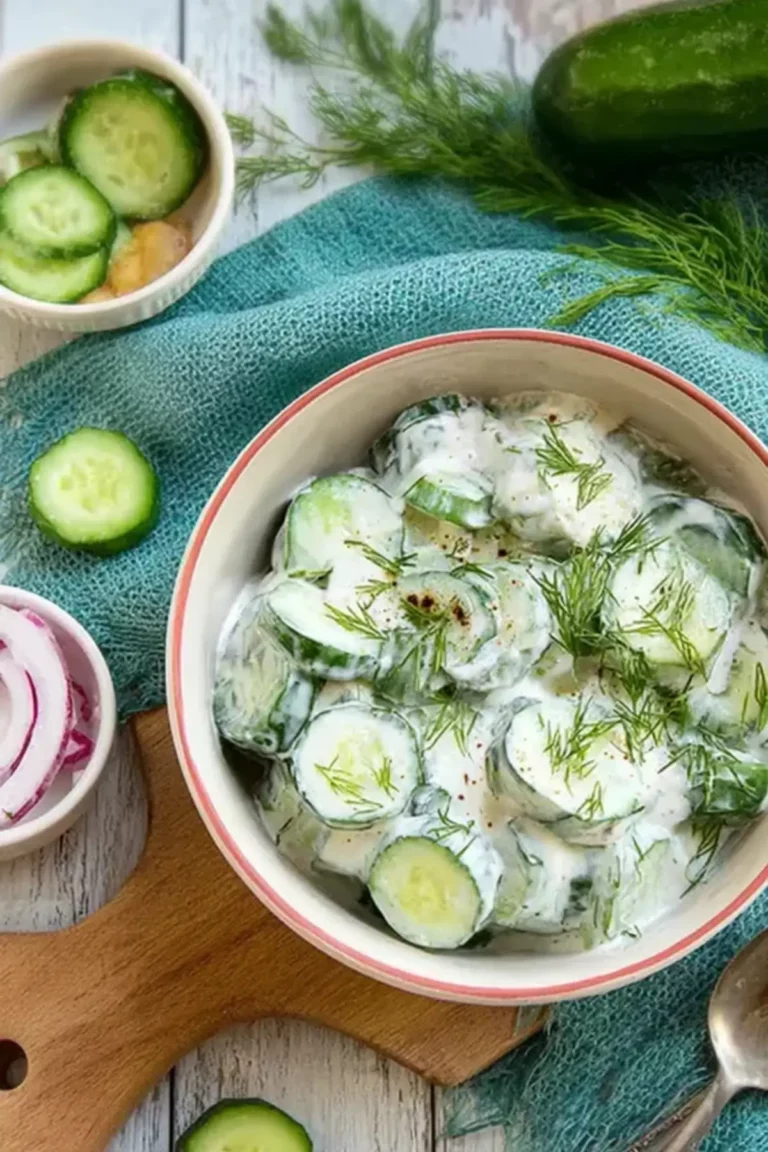 Klassischer Gurkensalat mit Joghurt Dressing