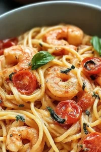 Spaghetti mit Garnelen