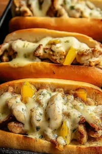 Hähnchen Cheesesteaks
