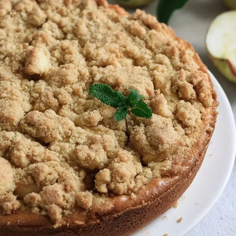 Apfel-Pudding-Kuchen mit Streuseln