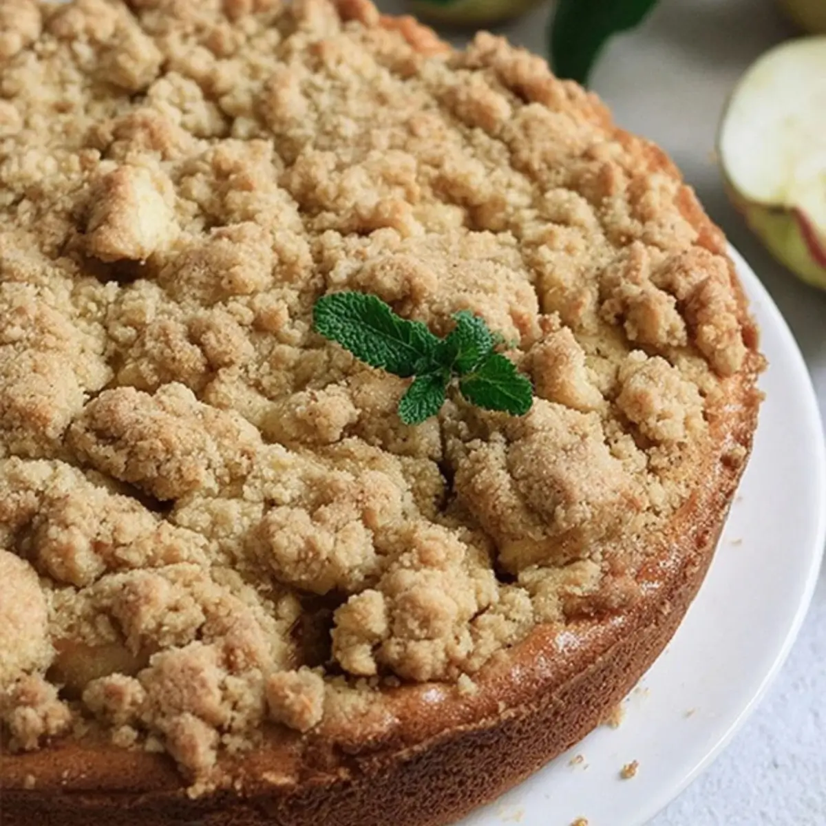 Apfel-Pudding-Kuchen mit Streuseln