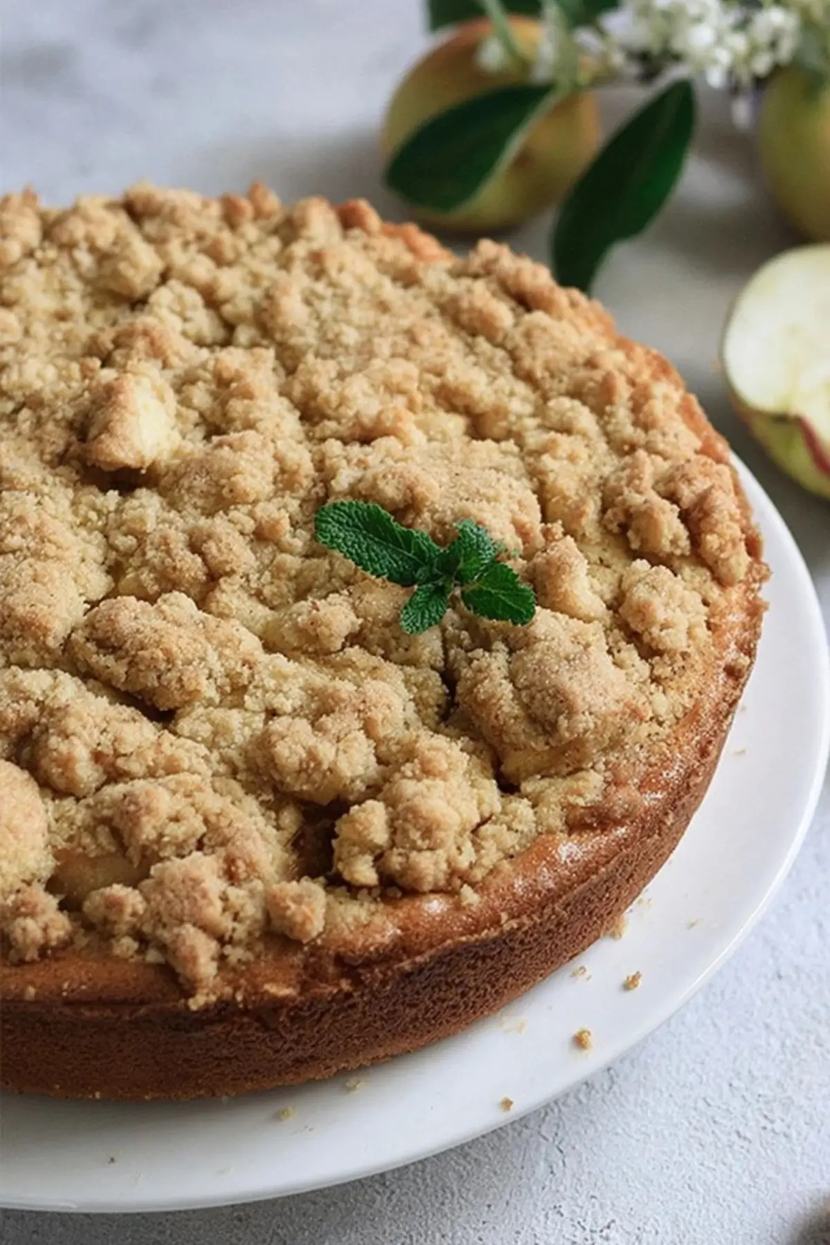Apfel-Pudding-Kuchen mit Streuseln