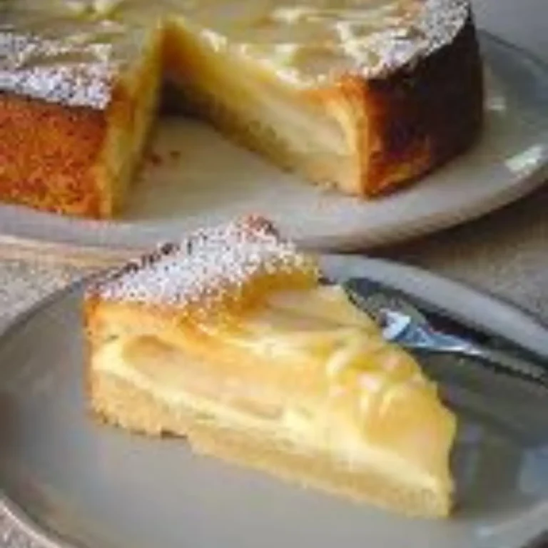 Birnenkuchen mit Vanilleguss