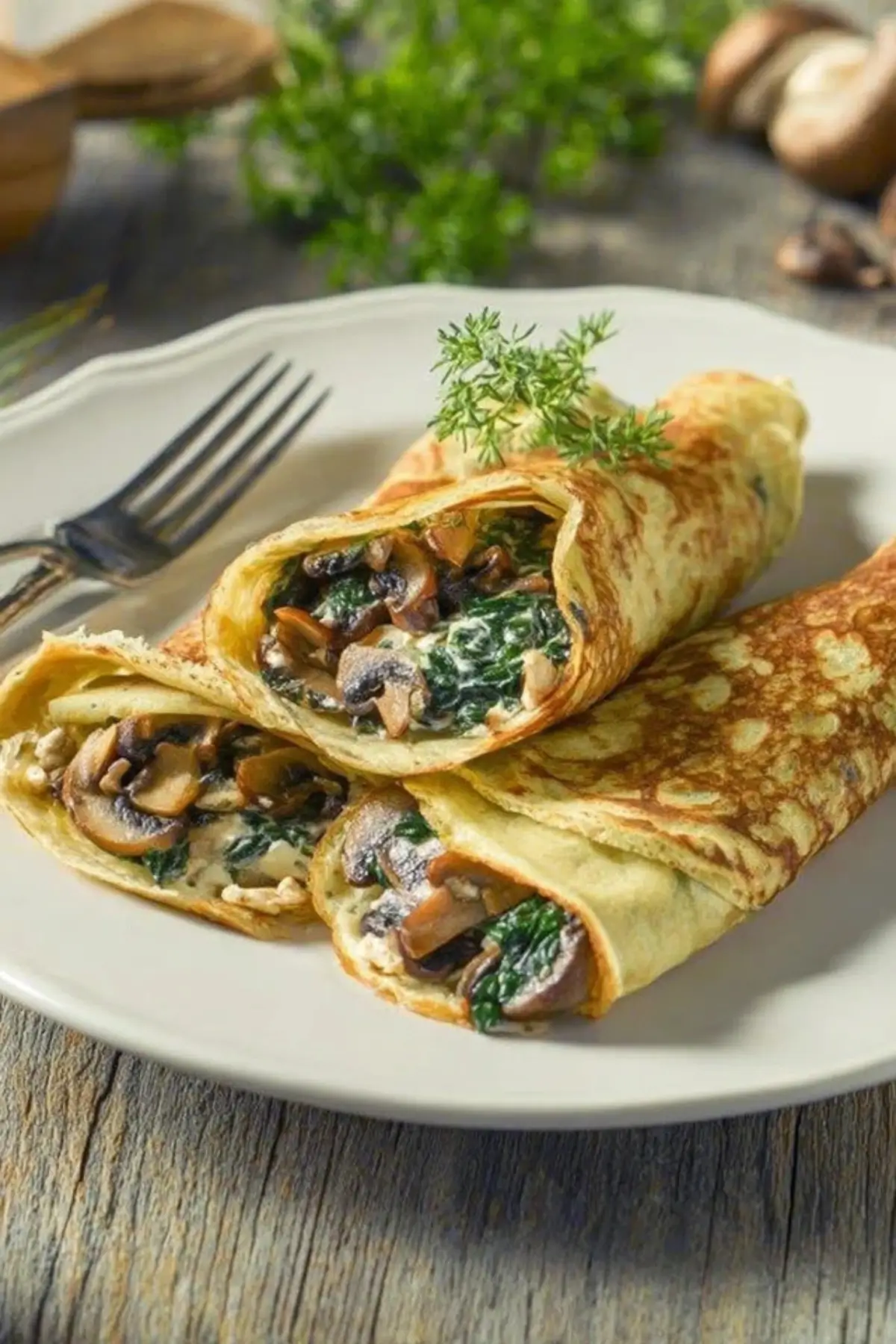 Gefllte Pfannkuchen Spinat