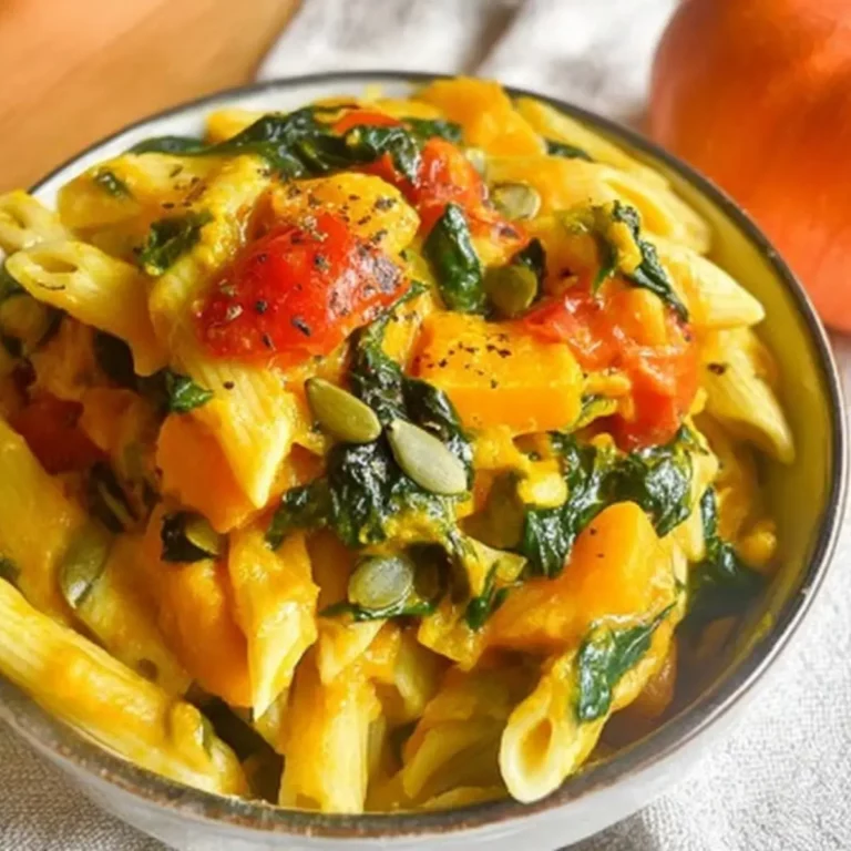 Pasta mit Kürbis und Spinat