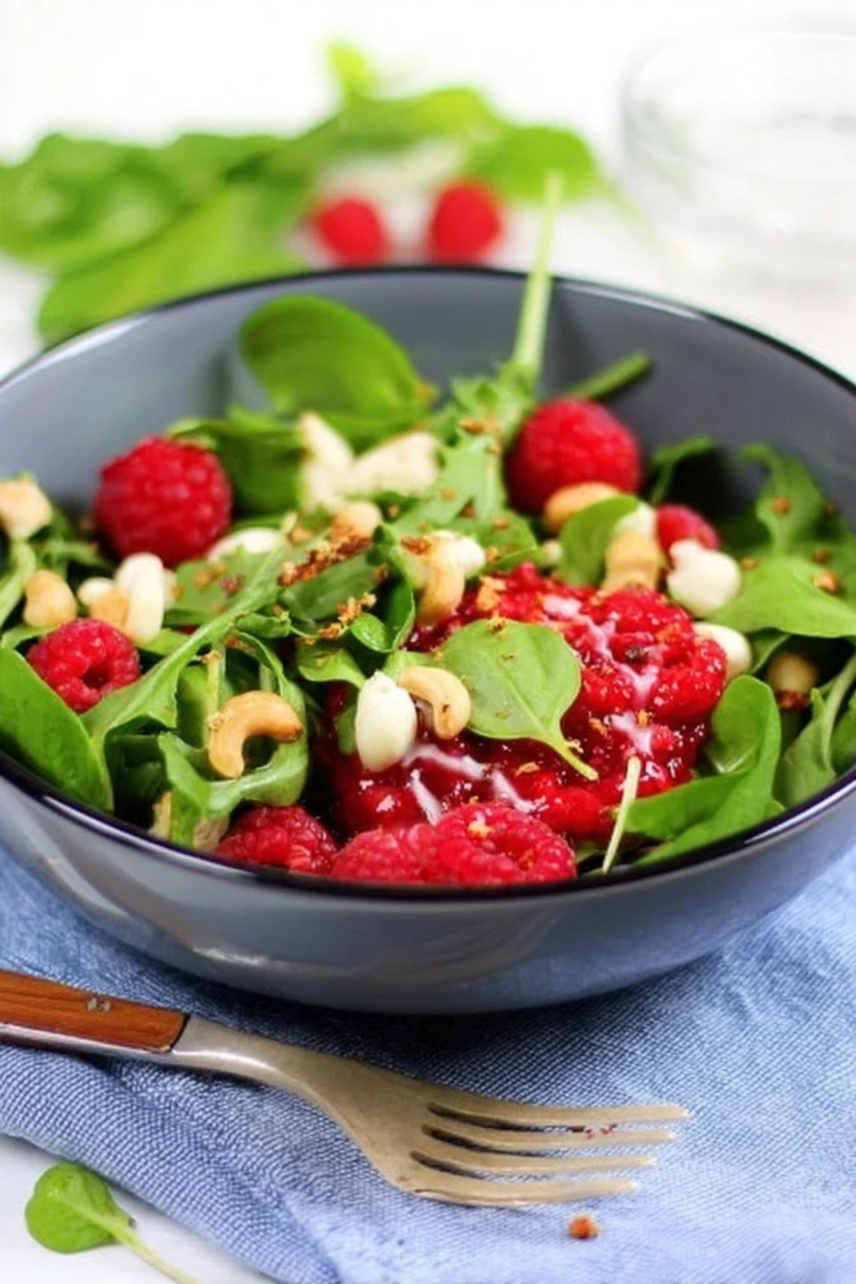 sommersalat mit himbeeren