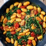 Knusprige Pfannengnocchi mit Spinat