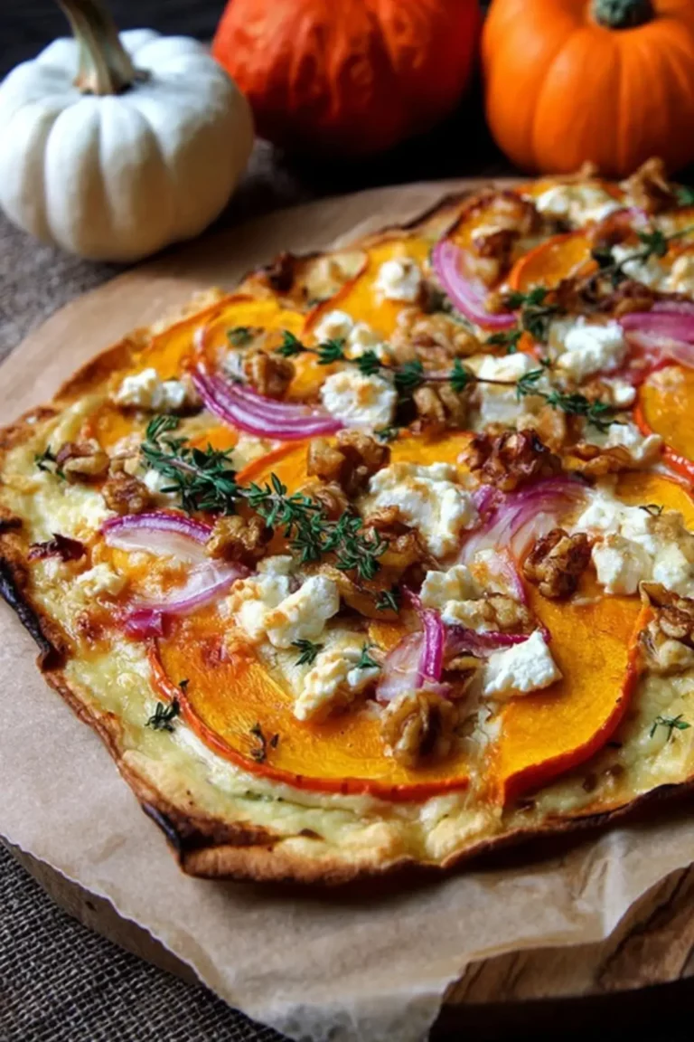 Kürbis-Flammkuchen mit Feta