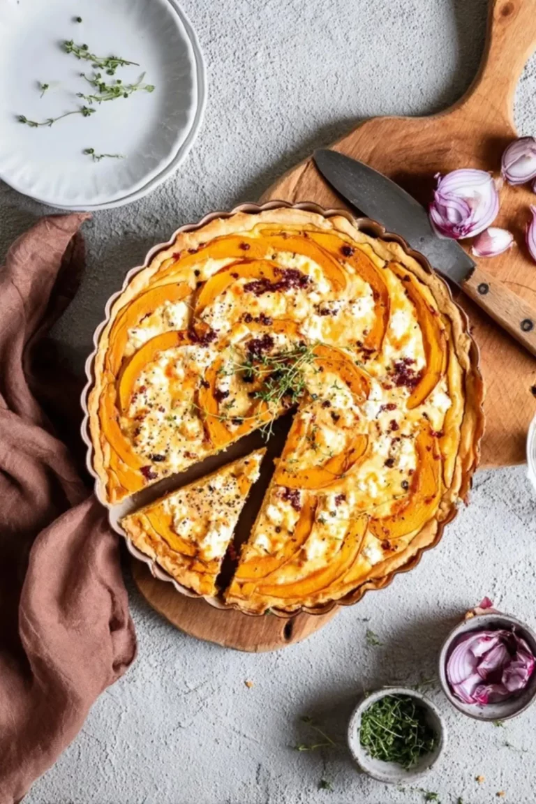 Kürbis-Quiche mit Feta