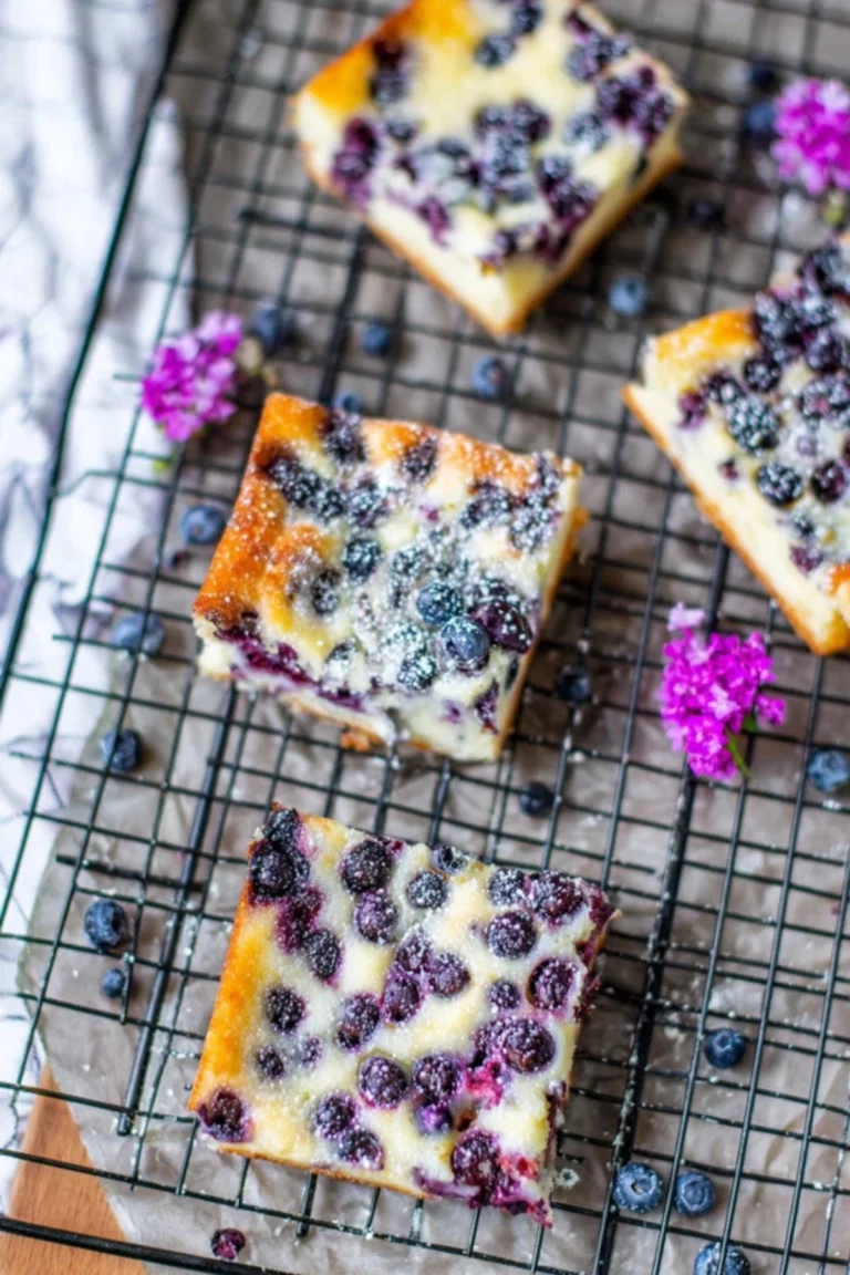 Puddingkuchen mit Heidelbeeren