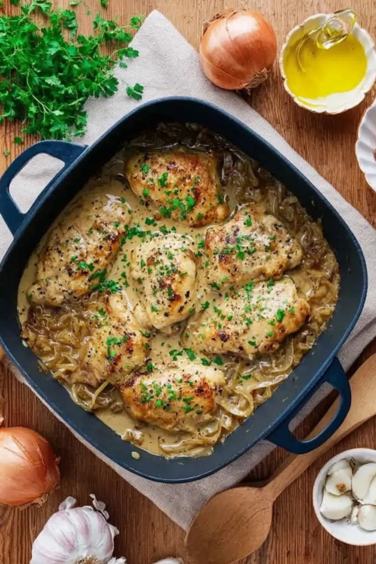 Hahnchen In Zwiebel Senf Sauce