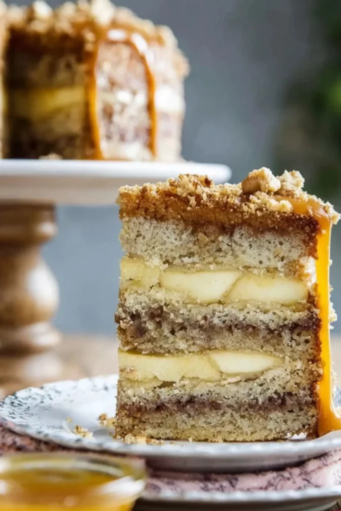 Apfeltorte mit Zimtstreuseln und Salzkaramell