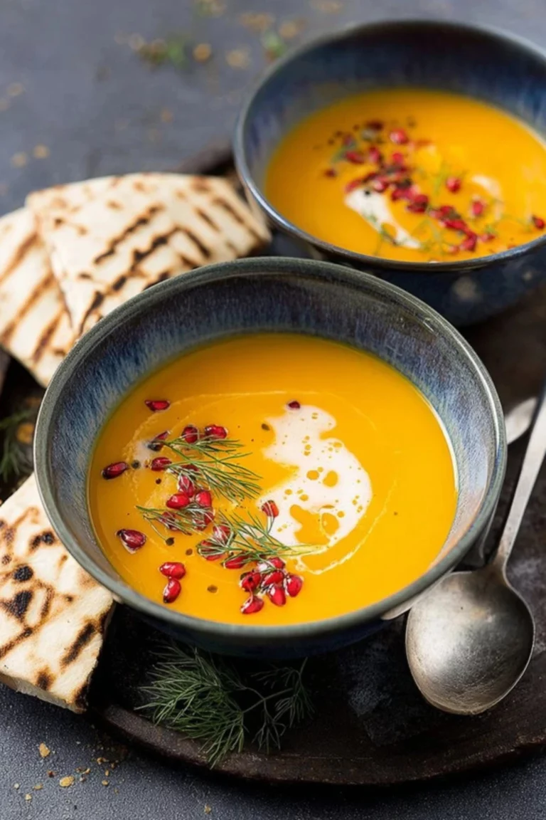 Autumn pumpkin soup with ginger and carrots