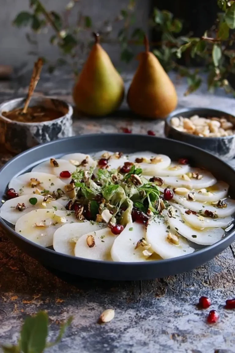 Birnen-Carpaccio mit Feigendressing