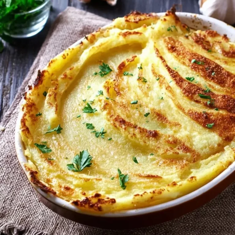 Gebackenes Kartoffelpüree mit Parmesan & Knoblauch