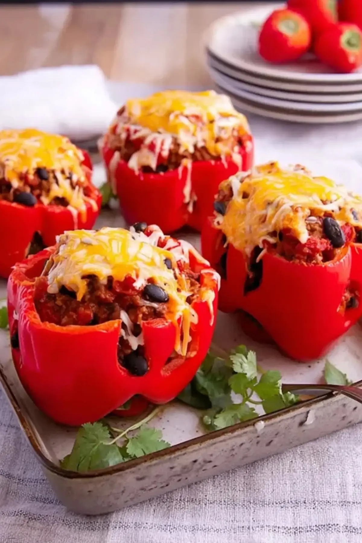 Gefüllte Halloween Paprika à la Chili con Carne