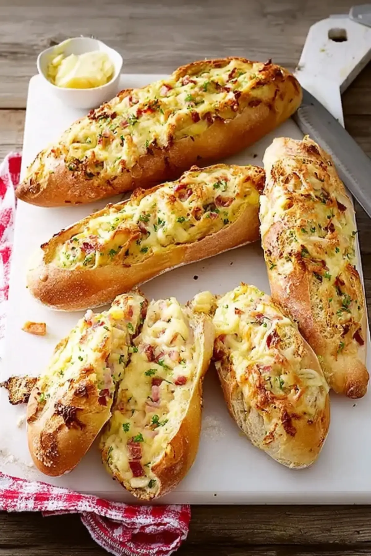 Gefüllte Ofen-Baguettes