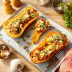 Gefüllter Butternut-Kürbis