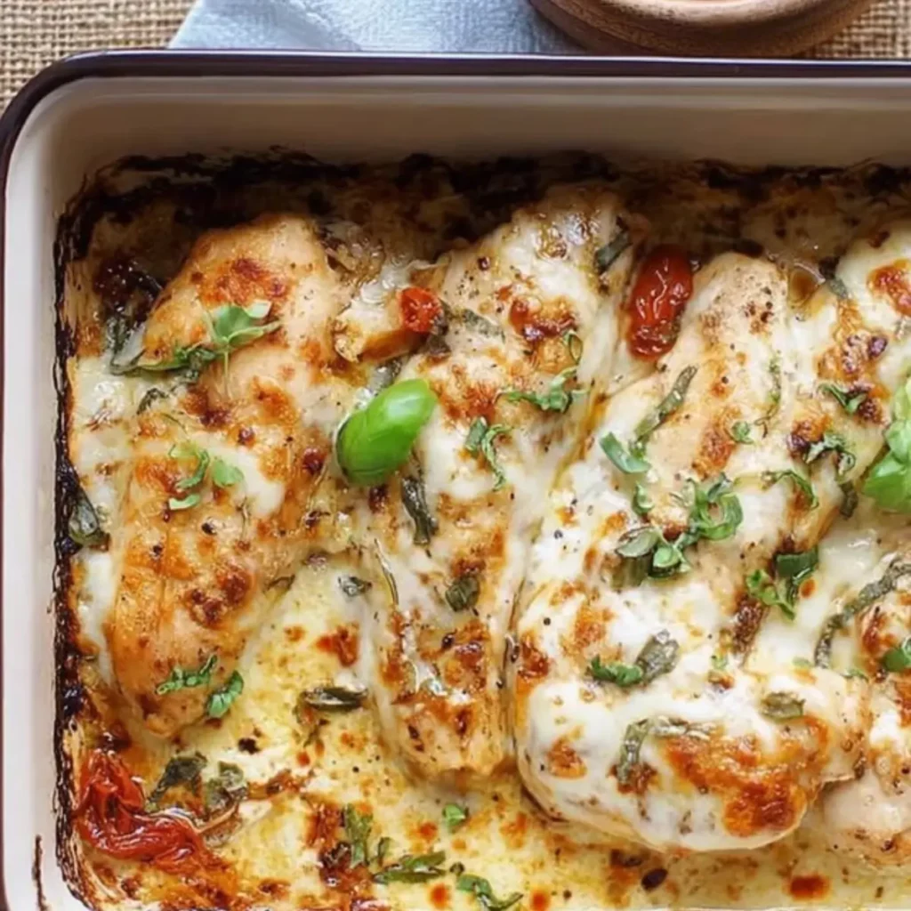 Sahne Hähnchen mit Mozzarella
