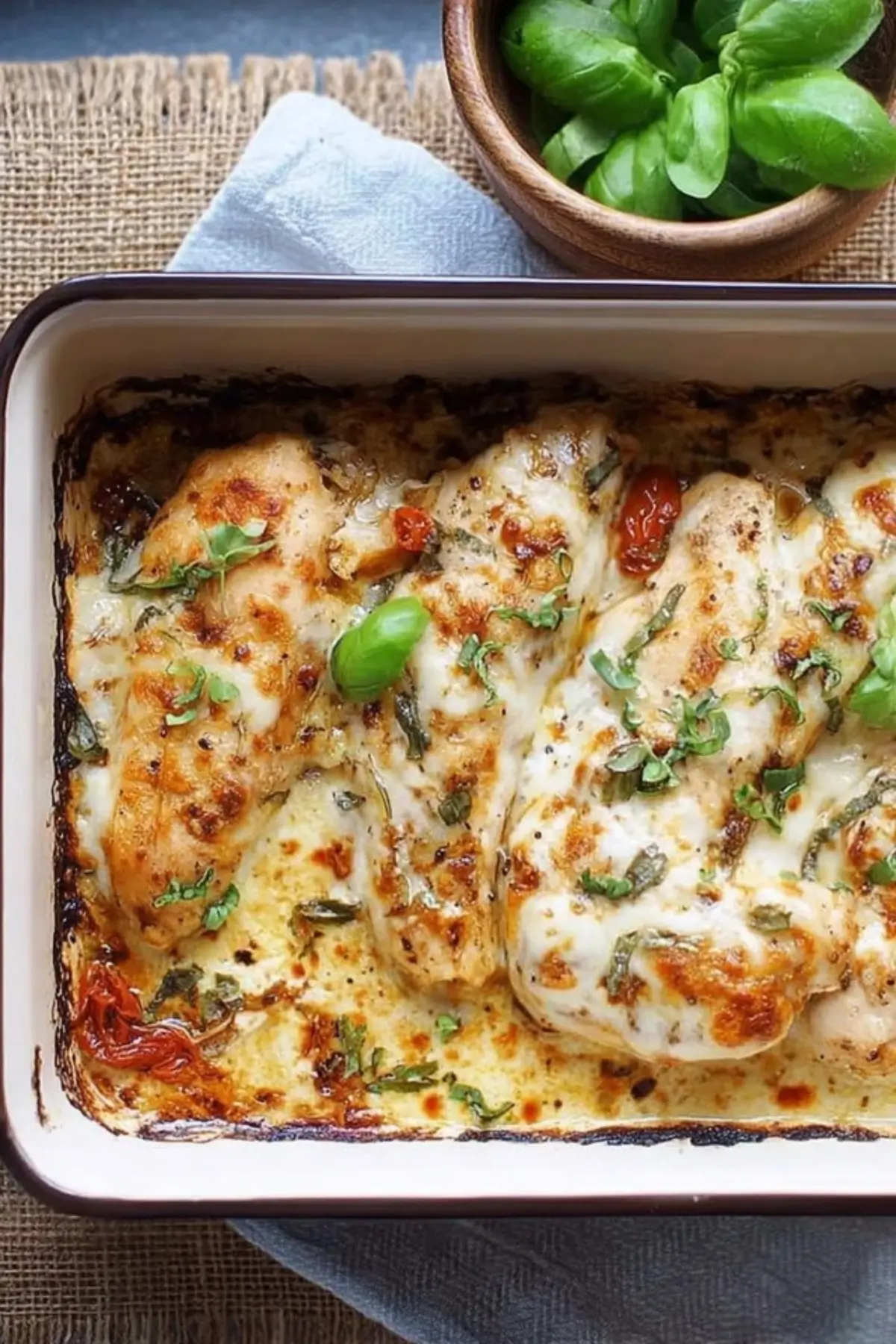 Sahne Hähnchen mit Mozzarella