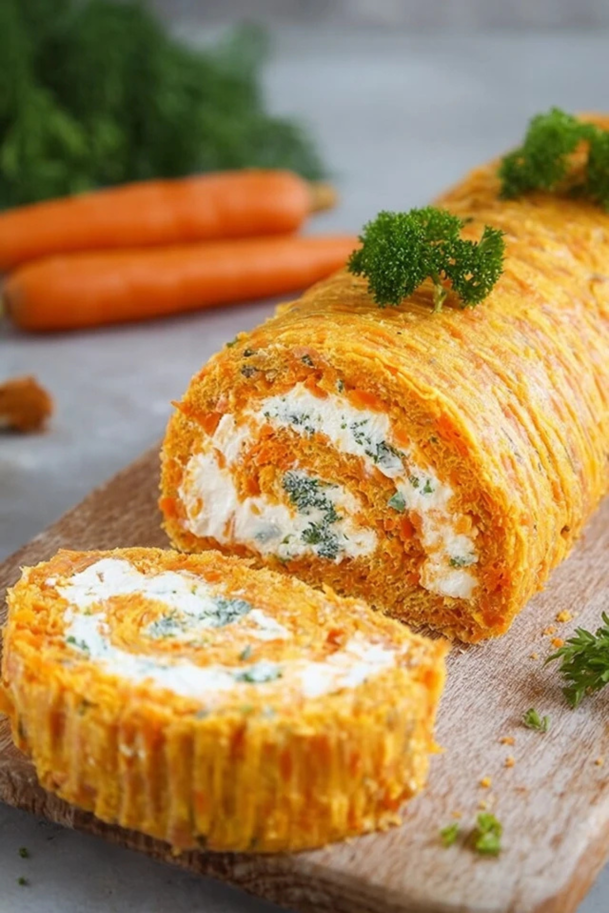 Möhrenrolle mit Frischkäse