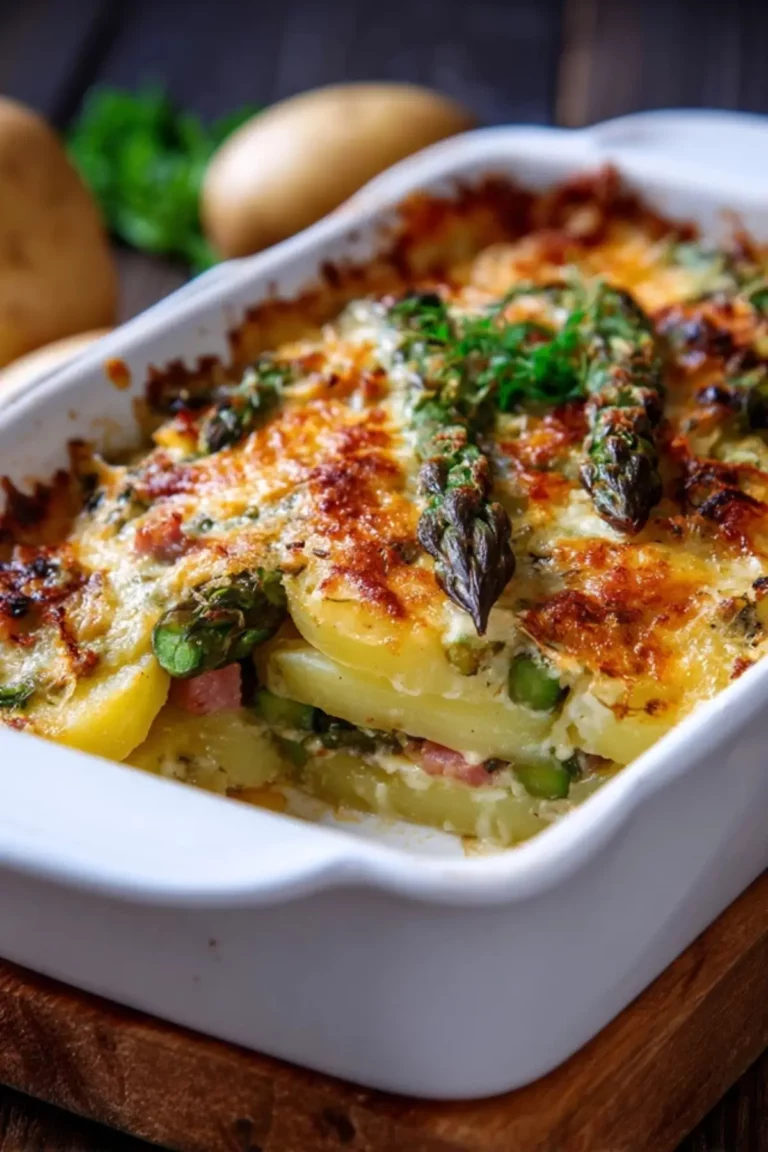 Spargelauflauf mit Kartoffeln und Schinken: Cremiger Genuss für jede Gelegenheit