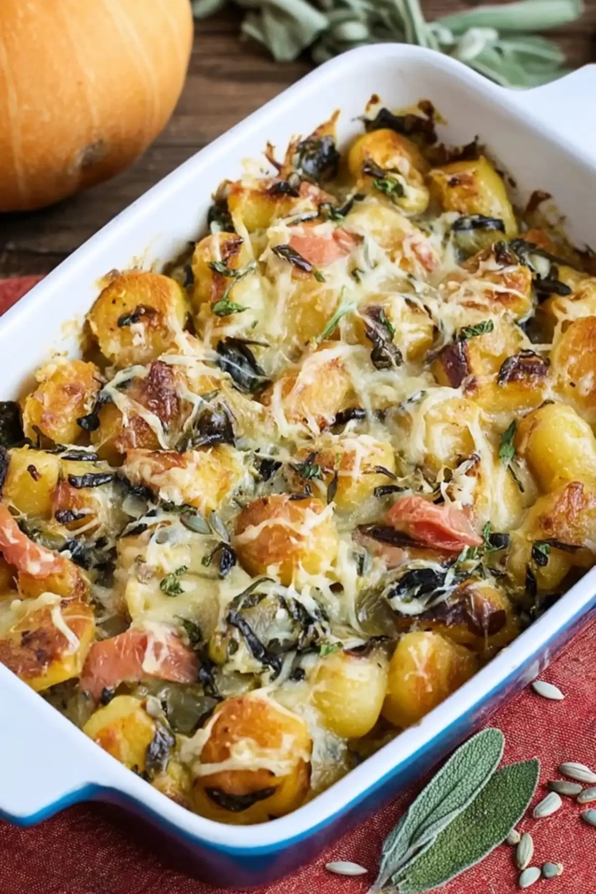 Vegetarischer Kürbis-Gnocchi-Auflauf
