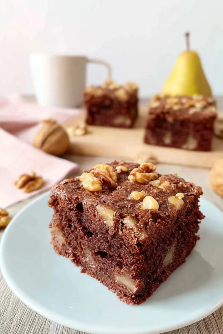 Walnussbrownies mit Birnen