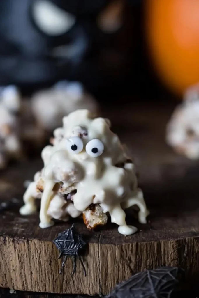 Weiße Schoko-Crossis Gruselmonster zu Halloween - Kochkomplizin Weiße Schoko-Crossis Gruselmonster zu Halloween - Kochkomplizin