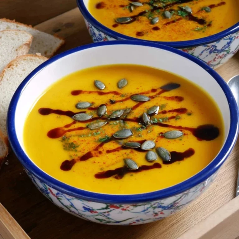 Cremige Kürbissuppe mit Kokosmilch und Orange