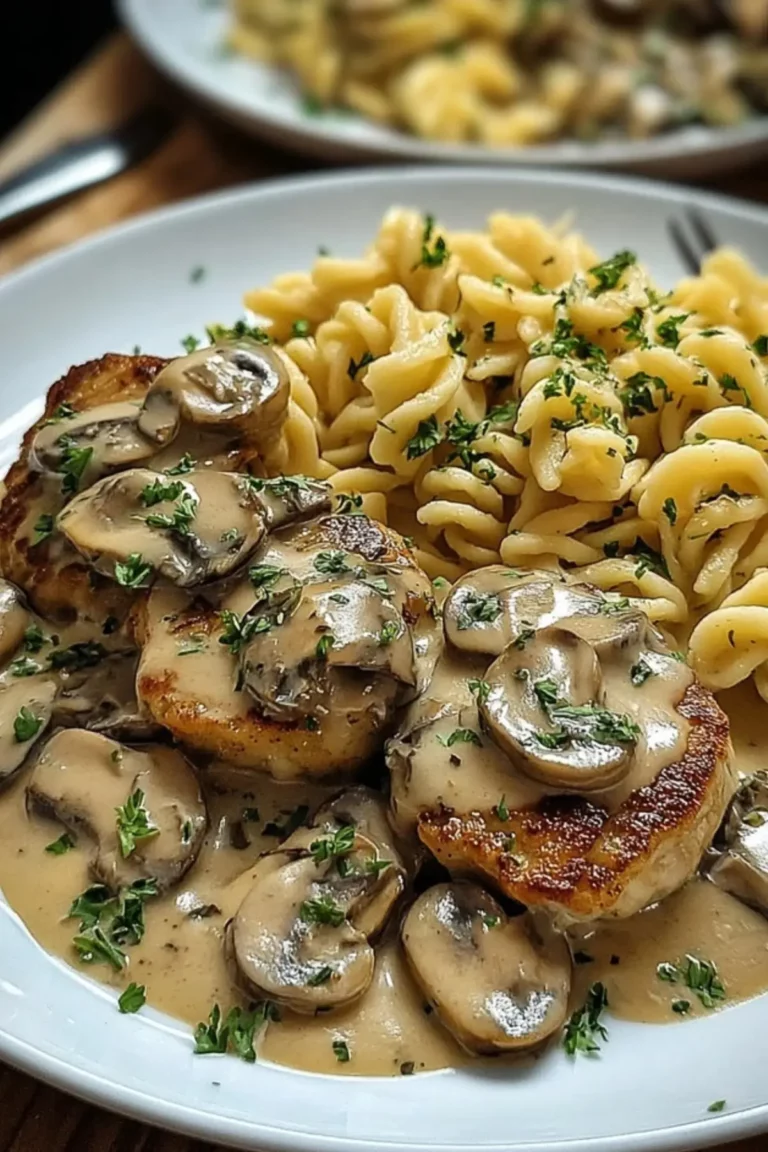 Medaillons in Champignon Rahmsoße mit Spätzle