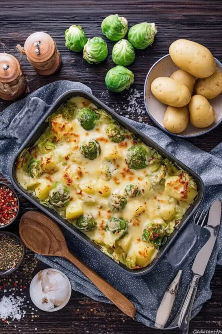 Rosenkohlauflauf mit Kartoffeln