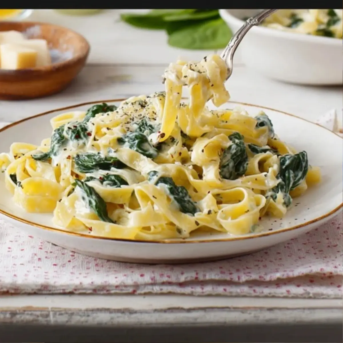 Tagliatelle Mit Spinat