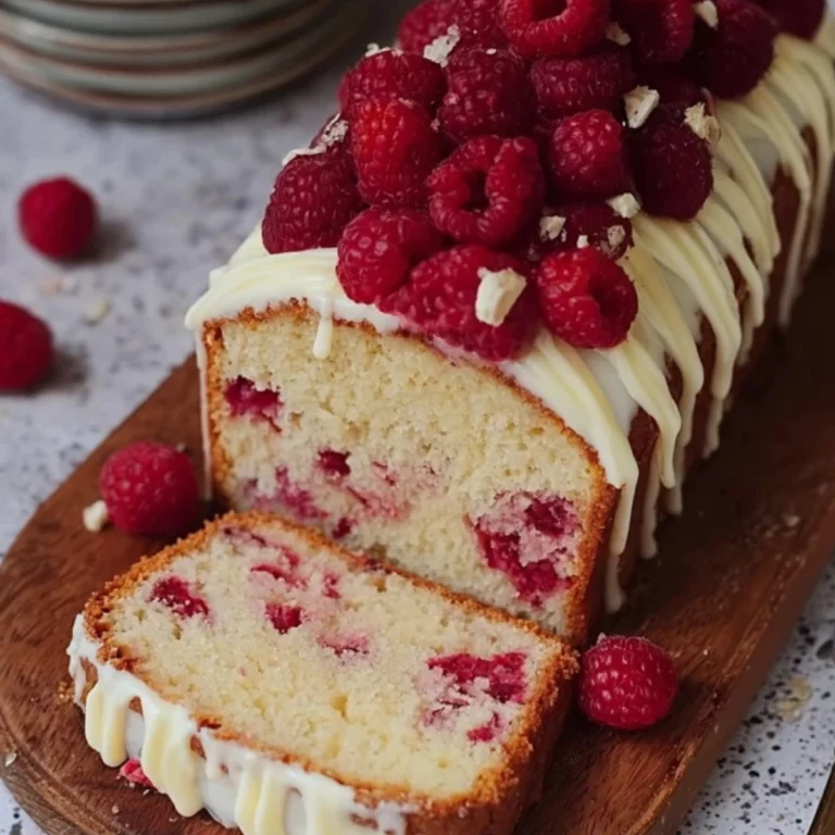 Weißer Schokoladen Himbeer Kuchen