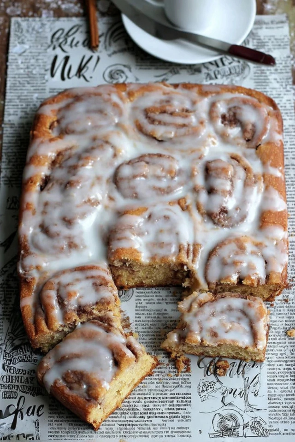 Zimtschnecken Kuchen ohne Hefe vom Blech