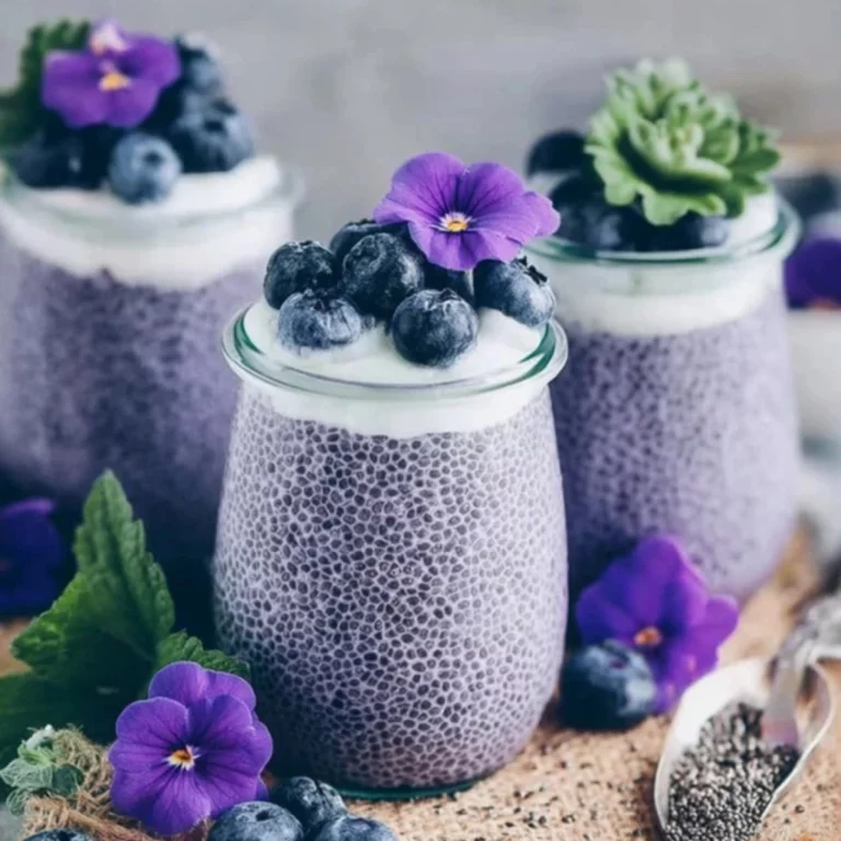 chia-pudding mit blaubeeren
