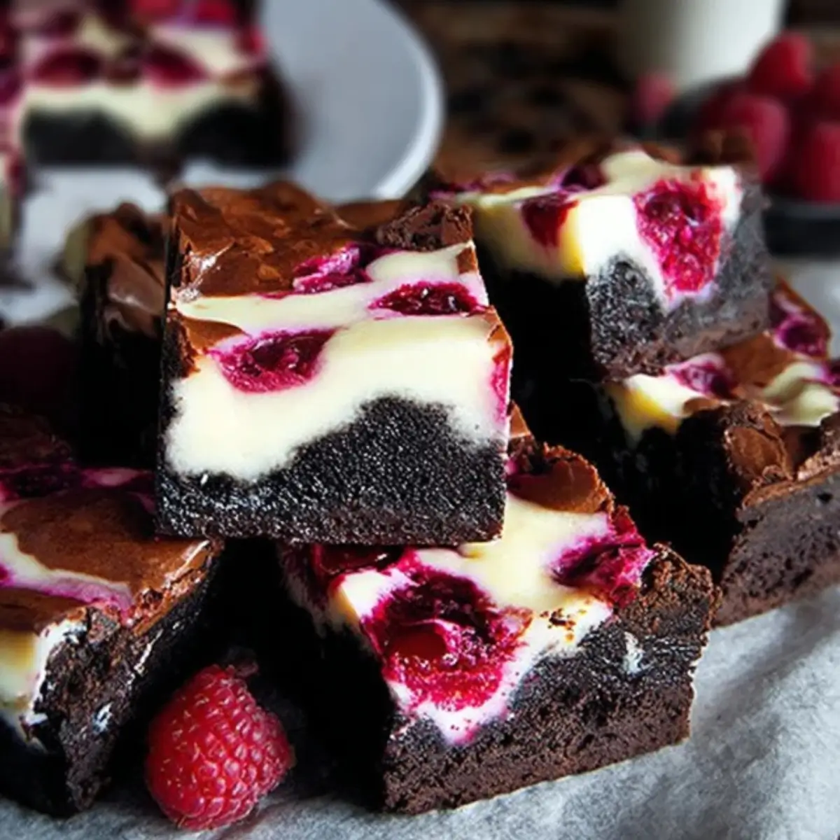 Cheesecake Brownies Mit Himbeeren