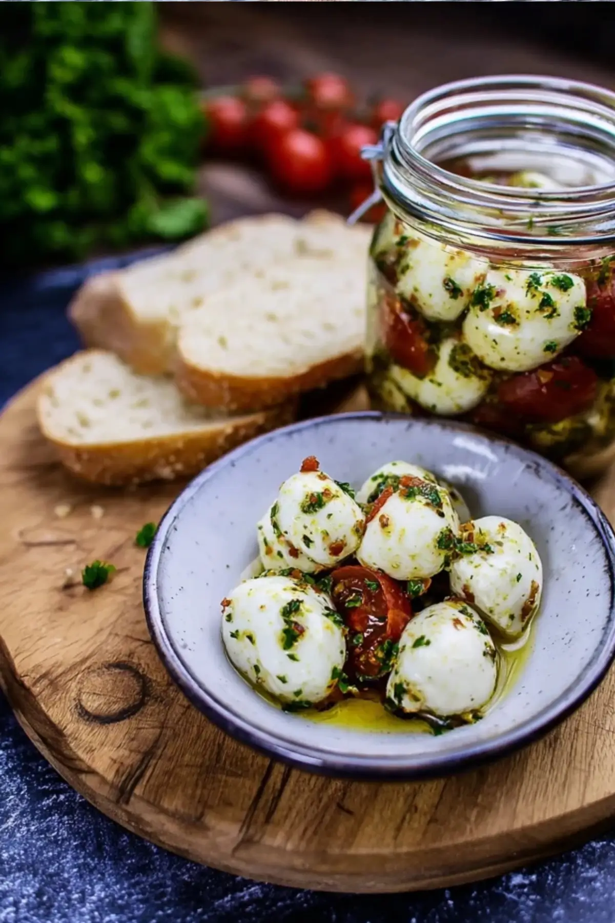 Eingelegter Mozzarella